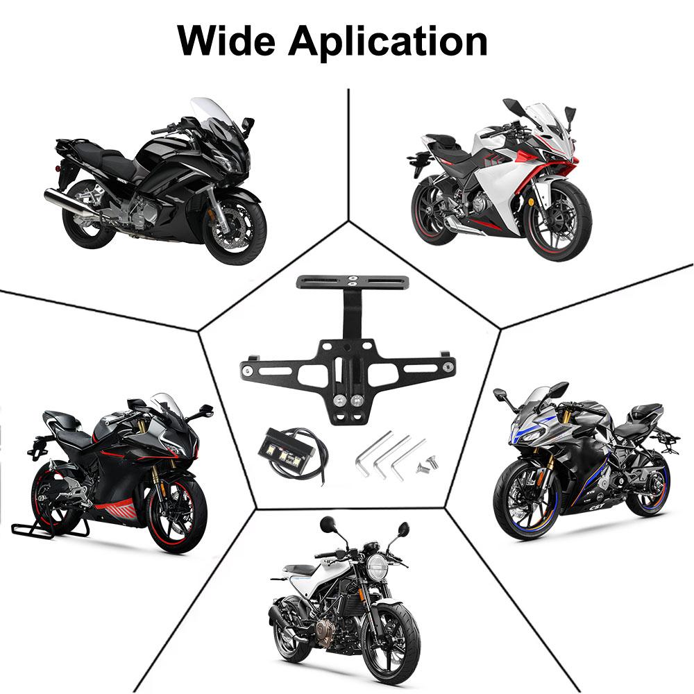 Кронштейн номерного знака мотоцикла, алюминиевый комплект для удаления крыла с ЧПУ, универсальный держатель задних указателей поворота, светодиодная подсветка