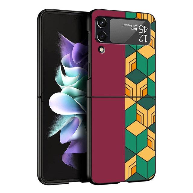 Чехол для Samsung Galaxy Zflip3 Zflip Z Flip 3 5g Z Flip 4 Flip3 Zflip4 Zflip жесткий чехол для ПК Demon Slayer с цветным принтом
