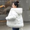 Осень-зима, утепленная теплая парка, женская повседневная однотонная свободная куртка с большим карманом и капюшоном, куртки с хлопковой подкладкой, верхняя одежда