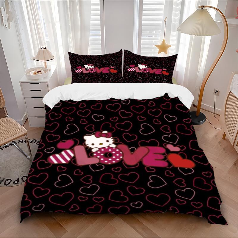 3pcs Hello Kitty Bedding Set: Perfect for Bedroom or Guest Room. Soft and Comfortable with No Core Included yy251009195