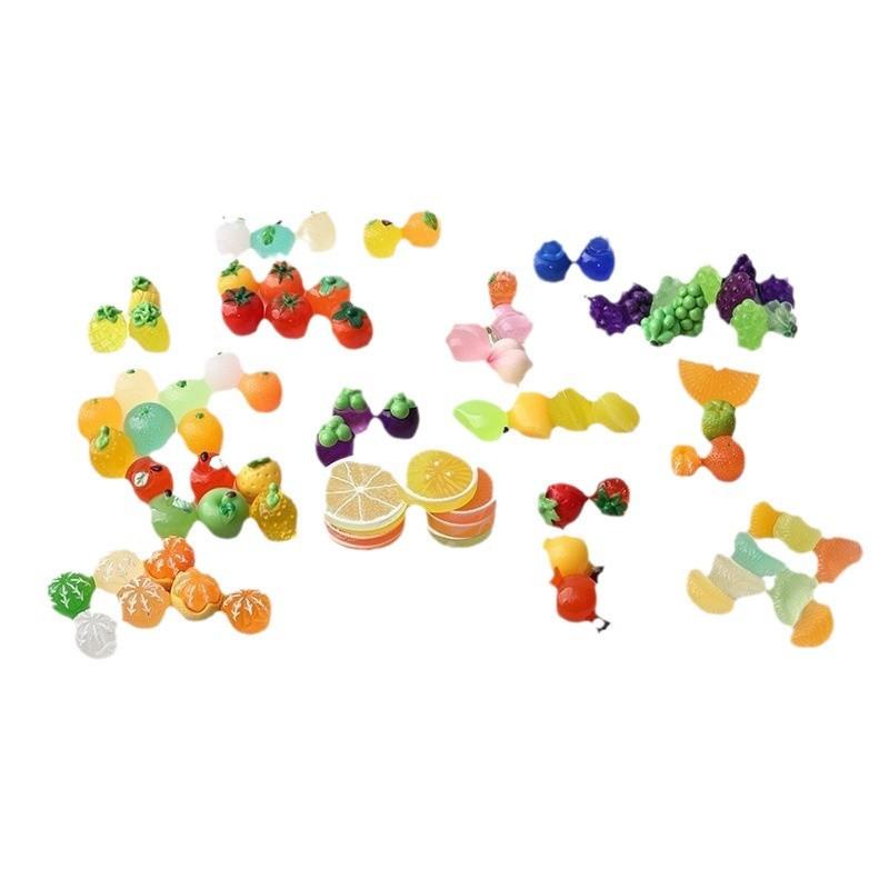 10pcs Miniature Fruit Micro Landscape Tiny Resin Fruit Diorama for Fairy Gardens Desk Decor DIY Handmade Accessories Kids Toys