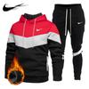 White 2025 Autumn Winter Hooded Pullover Sweatshirt Pants Set Men's Sportswear Sports 2-piece Set Men's Jogging Sweatshirt Set