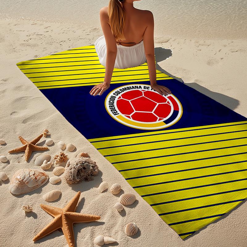Colombian Soccer Federation Microfiber Beach Towel, Lightweight And Quick-Dry, for Summer Travel, Beach Essential, Swimming Pool