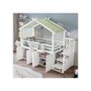 Lits superposés - MUVOE - 2 places - Blanc - Avec barrières de sécurité - Rangement intégré