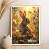 5d DIY Diamond Painting Cross Stitch Rabbit In The Flower Bushes Diamond Embroidery Mosaic Full Round Drill Home Decor