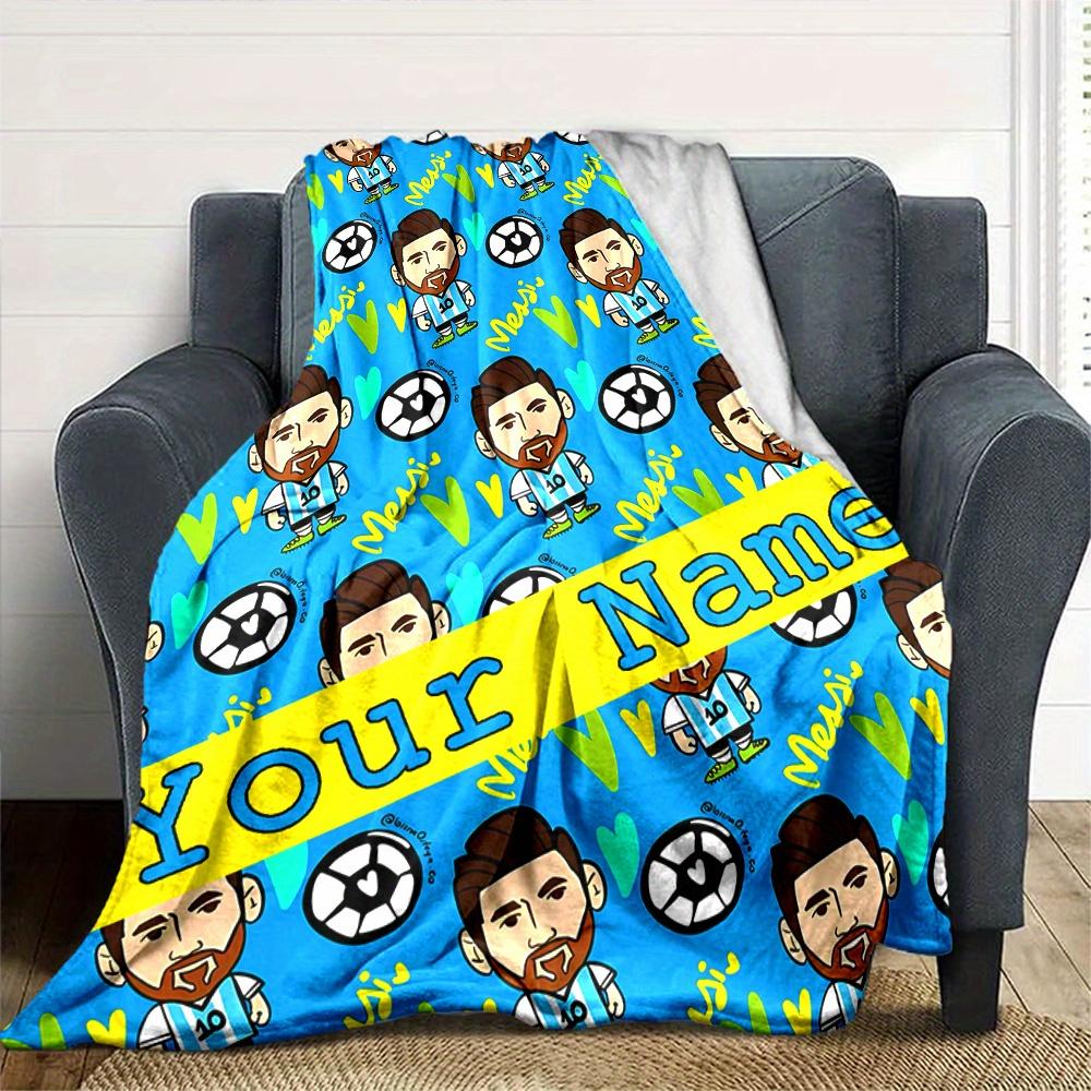 Lionel Messi Patterned Blanket Lightweight Blanket For Sofa Bed Travel Camping Living Room Office Sofa Chair And Bed Digital Printed Fleece Blanket