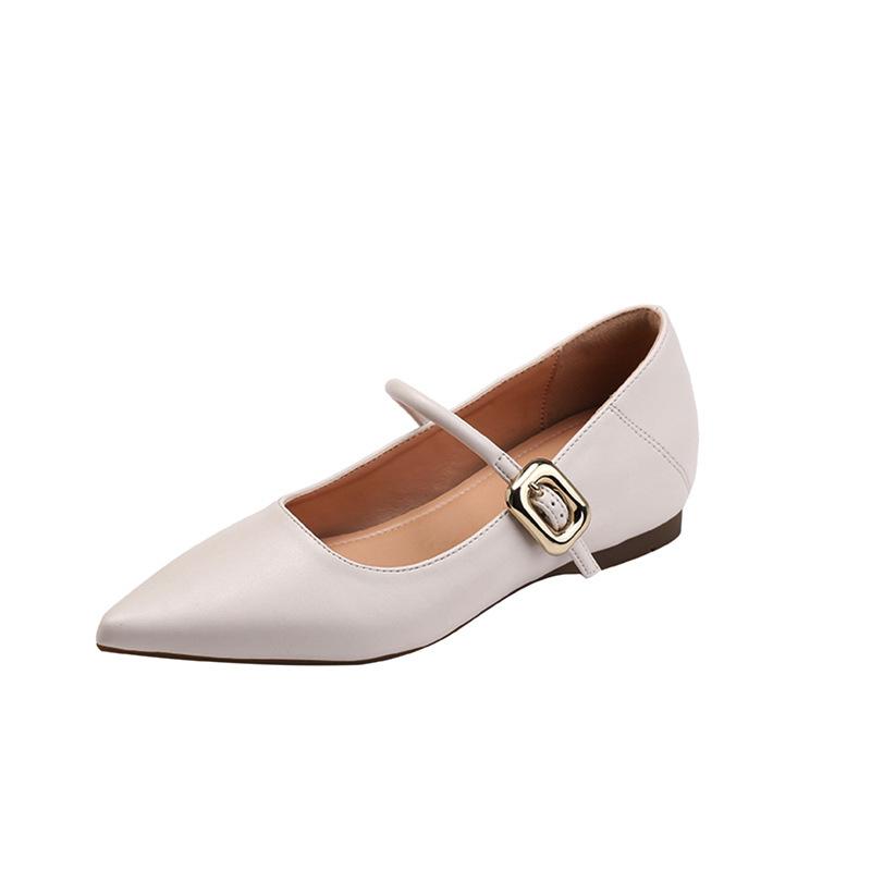 Французские ретро туфли Мэри Джейн на скрытой платформе для женщин, новая весенняя универсальная модель с острым носком, модные для работы, вечерние туфли для бабушки