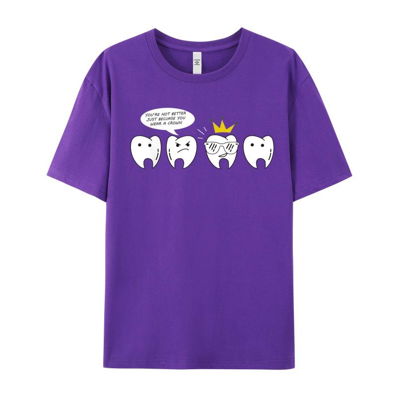 Funny Tooth Shirt For Dentist Crewneck Tshirt Father Day Party Tees Short Sleeve Hip Hop 100 Cotton Tops T Shirt Female