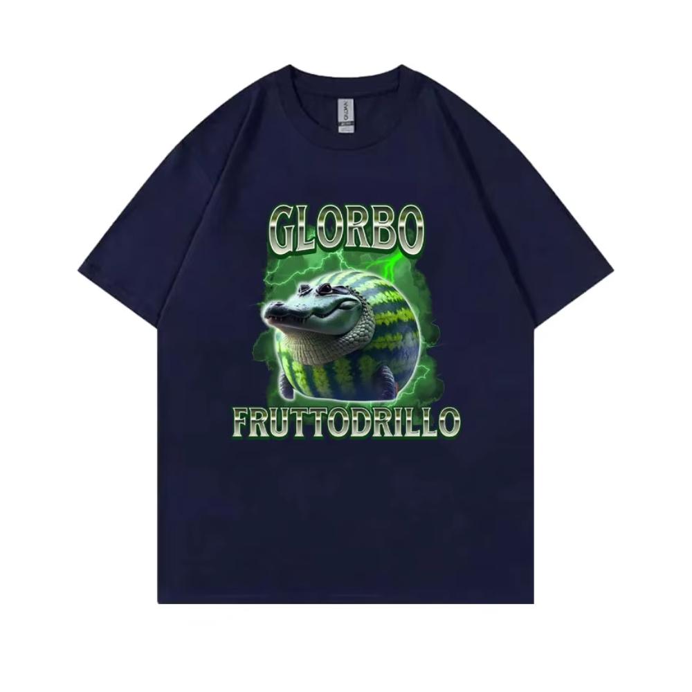 Italian Brainrot Glorbo Fruttodrillo T Shirts Watermelon Crocodile Funny Meme Tshirts Summer Unisexs Women Fashion Oversized Tops