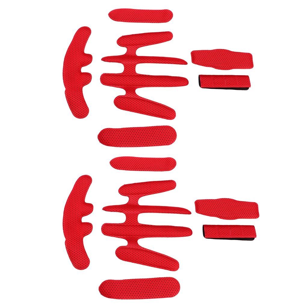 2 Sets Helmets Padding Kit Hot Pressing Sponge with Hook and Loop Bike Helmet Lining for Electric Bike Riding Red Free