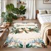 Christmas Custom Name Printed Square Area Rug Soft Non Slip Floor Carpet For Bedroom Holiday Gift