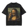 Funny Mona Lisa Selfie Art Meme Tshirt Summer  Y2k Funny Tshirts Casual Hippie Tshirt For Men Short Sleeve Printed Clothes