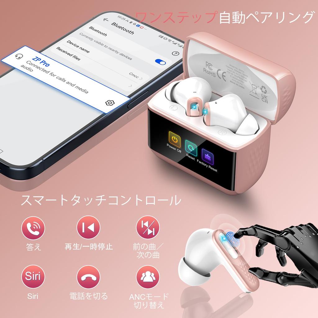 Беспроводные Bluetooth-наушники Новая модель Многофункциональный сенсорный экран с 5 эквалайзерами ИИ Умный поиск Bluetooth-наушников Шумоподавление До 48 часов