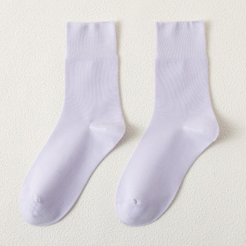 Женские весенне-летние тонкие хлопковые однотонные дезодорирующие влагоотводящие носки-трубы без косточек