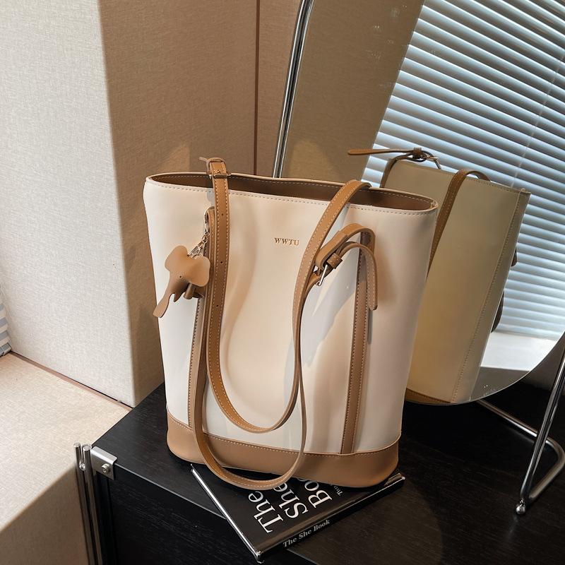 Высококачественная сумка-тоут большой вместимости, женская новая весенне-летняя контрастная цветная сумка через плечо, сумка-тоут для поездок на работу