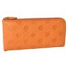 55306 Длинный кошелек из натуральной кожи на молнии с задним карманом, сделано в Японии, цвет Zucchero Orange [Zuchero], Г-образный, женский