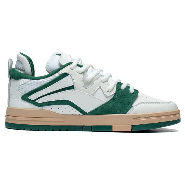 Кроссовки для скейтбординга Li Ning Weigu Pro, нескользящие, с низким верхом, мужские, белые, зеленые, AECT035-2