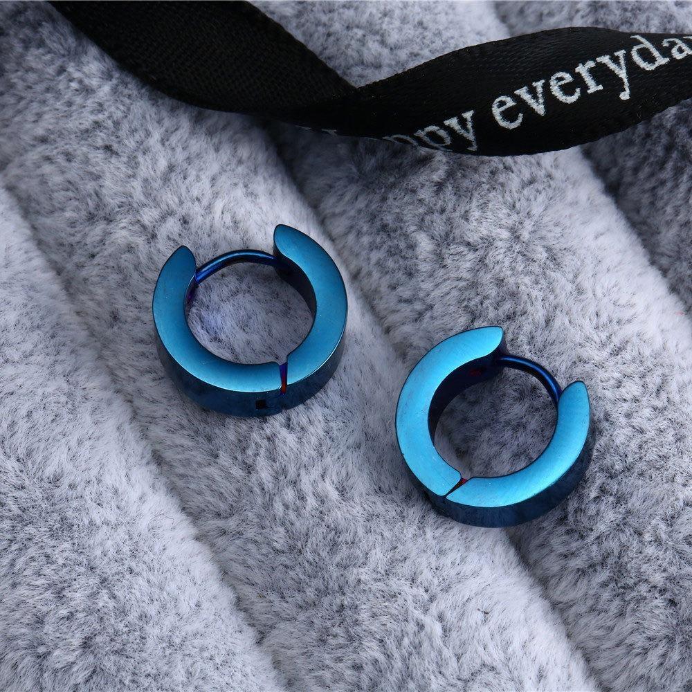 2pcs Stainless Steel Round Huggie Hoop Earrings Unisex Ear Buckle New Piercing Ear Studs Men