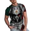 Mexico Aztec Men's T-Shirt, 3D Printed Short Sleeve T-Shirt, Day of Death, Street, Hip Hop, Large, 2023 New