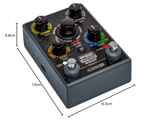 Line 6 POD Express Симулятор басового усилителя Процессор эффектов Красный
