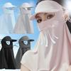 Ice Silk Sunscreen Hats Mask Women Men Summer Breathable Outdoor Sports Hat-brim Thin Traceless Facemask UV Protection Caps