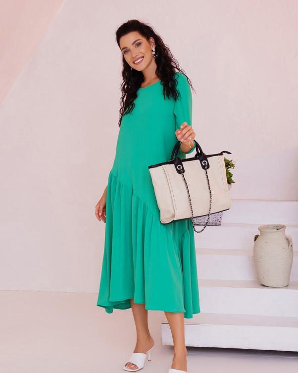 Свободное платье с нижним воланом ISSA Plus