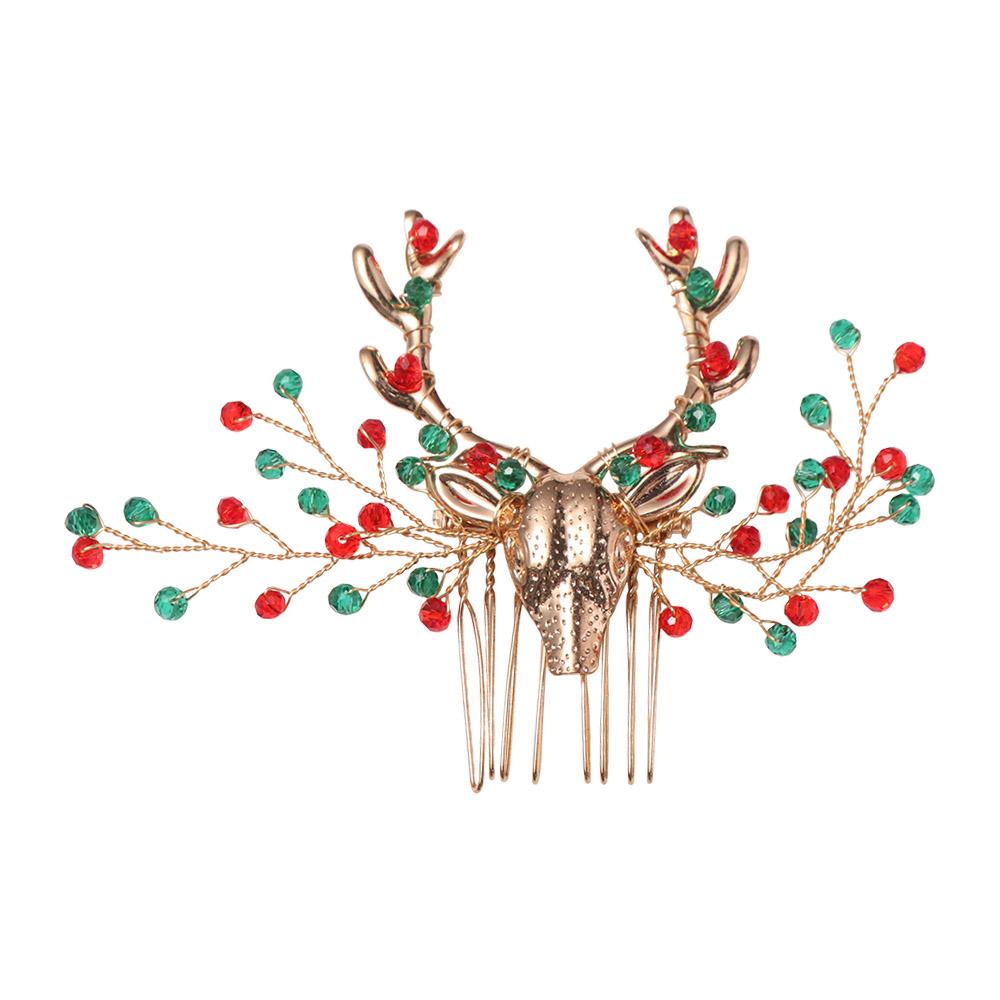 Crystal Christmas Headband Hair Comb Antlers Hairband Fashion Hairpin Set Merry Christmas