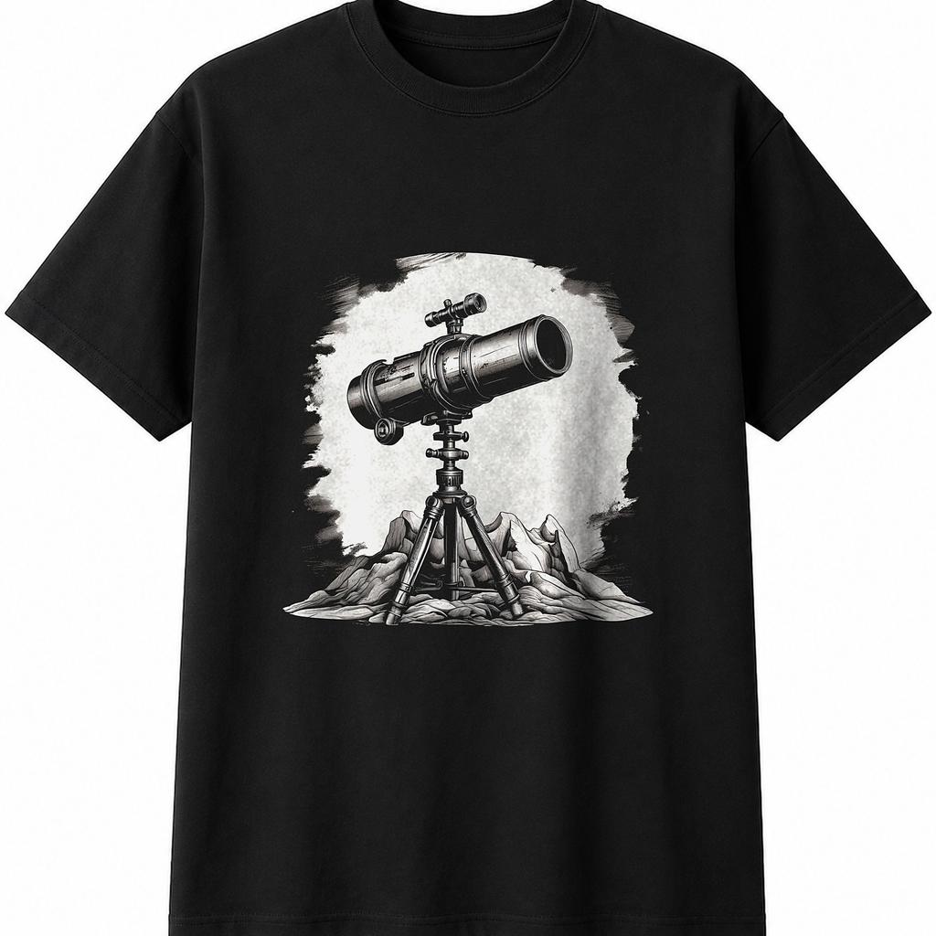 Telescope Retro Mens Womens T-Shirt Vintage Unisex Novelty Gift Tee Funny