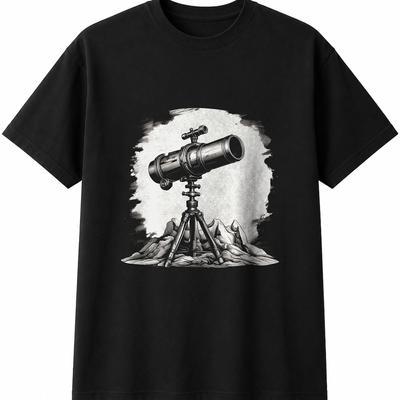 Telescope Retro Mens Womens T-Shirt Vintage Unisex Novelty Gift Tee Funny