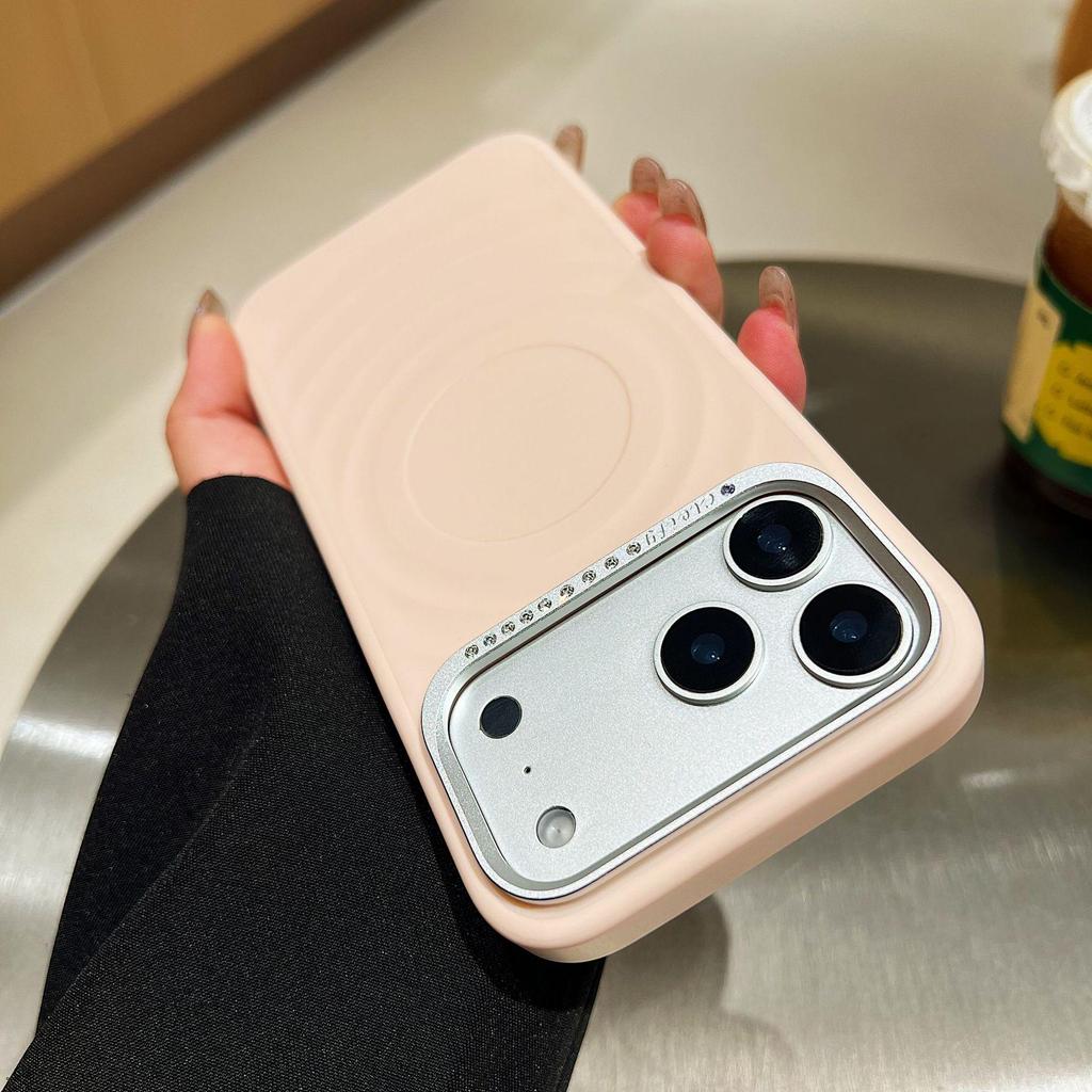 Стильный и прочный чехол для iPhone 16 Promax: Зеркальный чехол с волнистым узором из страз, приятный на ощупь, противоударный для iPhone 17