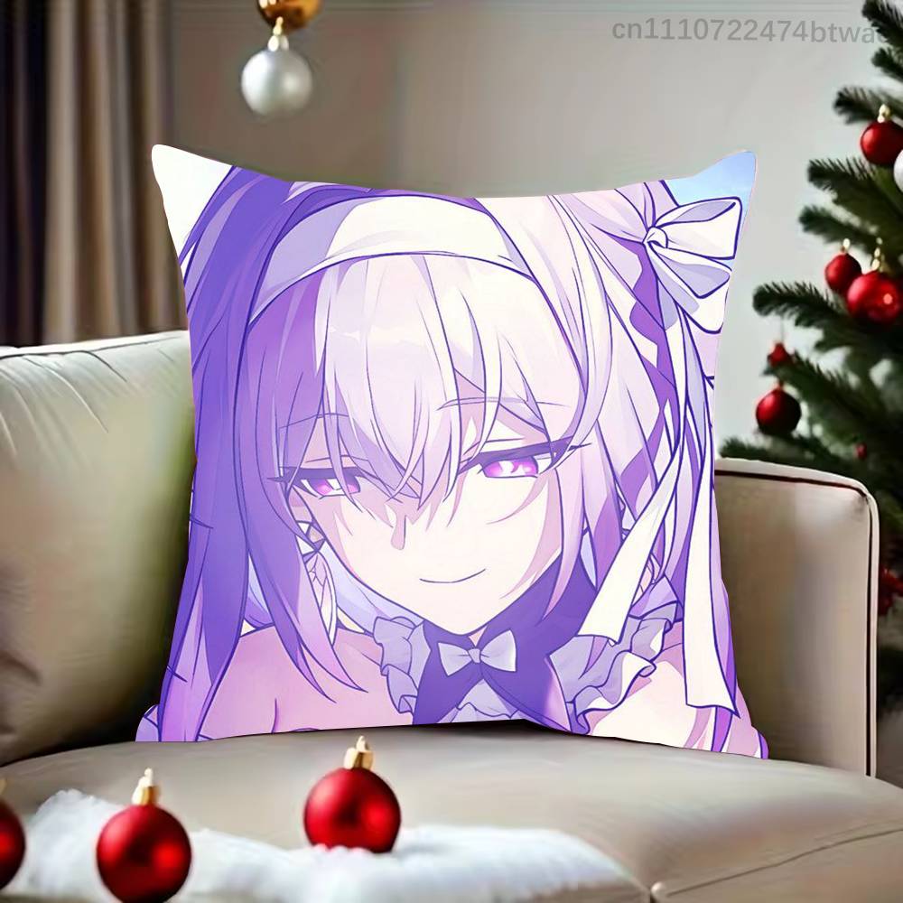Honkai Star Rail CCastorice Pillow Case For Sofa Bedroom Living Room Plush Cushion Cover Decorations and Protector