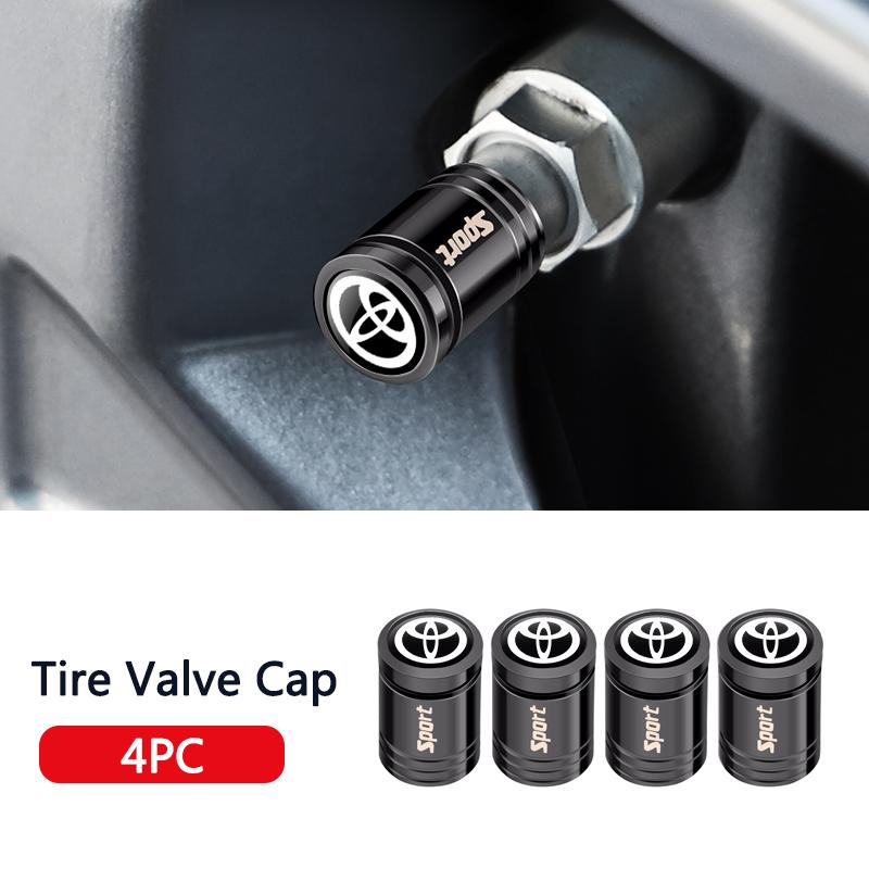 4Pcs Metal Car Wheel Tire Air Valve Cap Stem Cover For Toyota Camry Yaris Hilux Prius Avensis Auris Corolla Decoration Accessory
