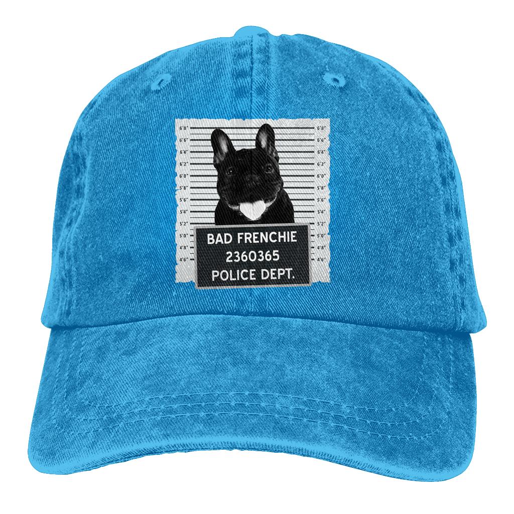 Промытая бейсболка унисекс Frenchie Mug Shot Trucker Snapback Кепки Папа Шляпа Французский бульдог Любитель собак Шапки для гольфа
