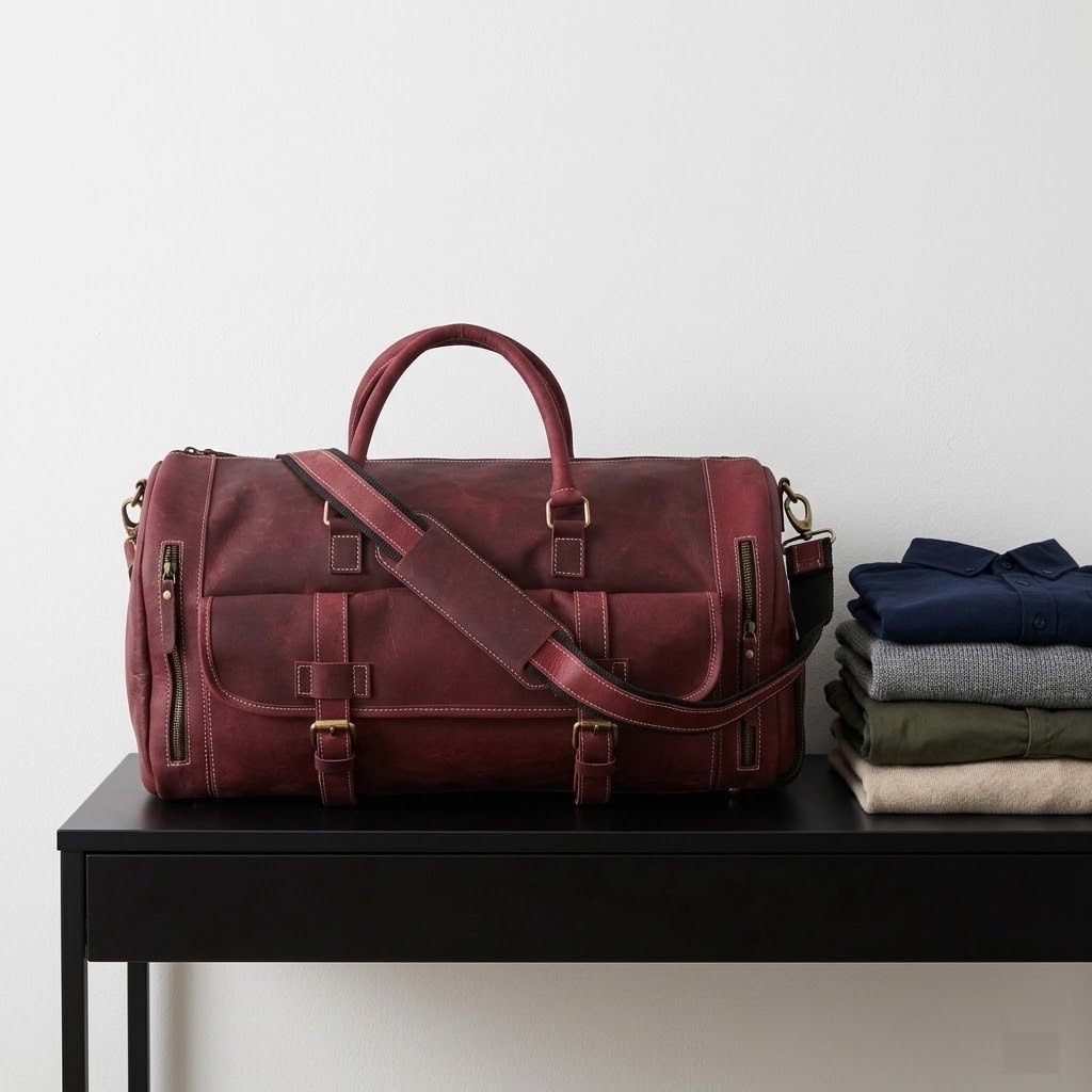 Дорожная спортивная сумка из натуральной кожи Багаж на выходные из кожи буйвола Спортивная сумка
