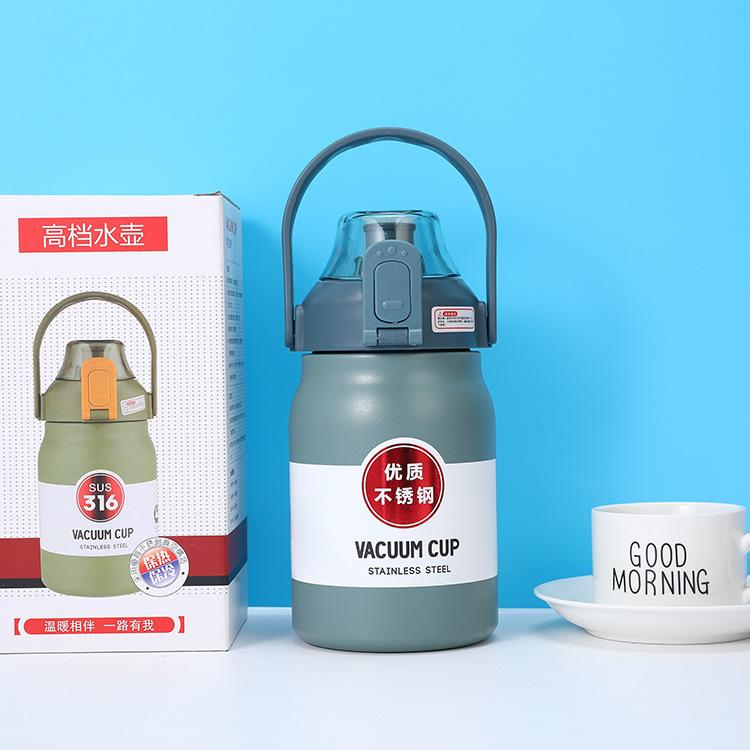 Кружка из нержавеющей стали 316, соломенная чашка для питья, двойного назначения для мальчиков и девочек, портативный спортивный горшок на открытом воздухе