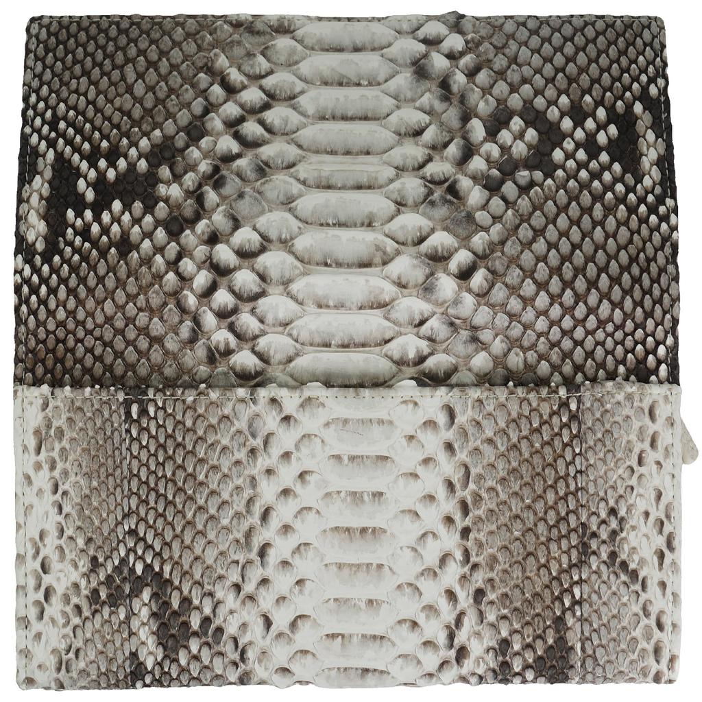 Натуральный, подлинный кошелек-лонг из змеиной кожи для мужчин и женщин, изготовленный из цельного куска натуральной кожи. Особенности включают складной дизайн, клапан