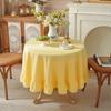 Однотонная скатерть с оборками, смесь хлопка, деревенская скатерть, прямоугольная квадратная накладка на стол для фермерского дома