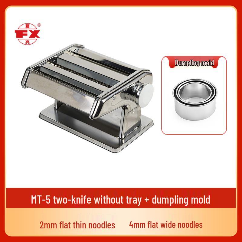 Ручная пресс-машина для пасты и лапши бренда Fuxing с несъемным лезвием и поддоном, Нержавеющая сталь