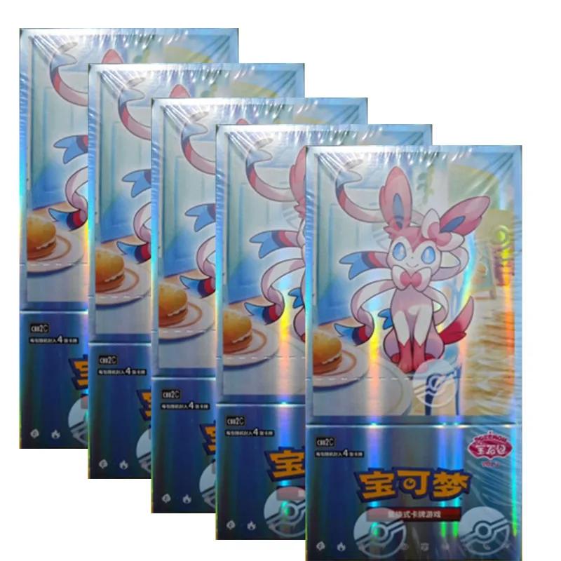 В наличии Оригинальные Покемон Карты Упрощенный Китайский PTCG Набор Драгоценностей Vol 2 Eevee Стартовый Набор Коллекционные Карты Конкурсная Игра Подарки