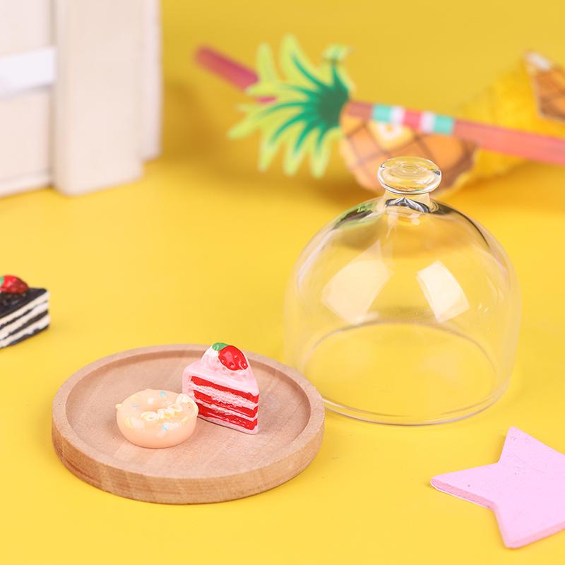 1:12 Миниатюрная кукольная банка для конфет, стеклянный поднос для десертов и фруктов, игрушка для декора кукольного домика