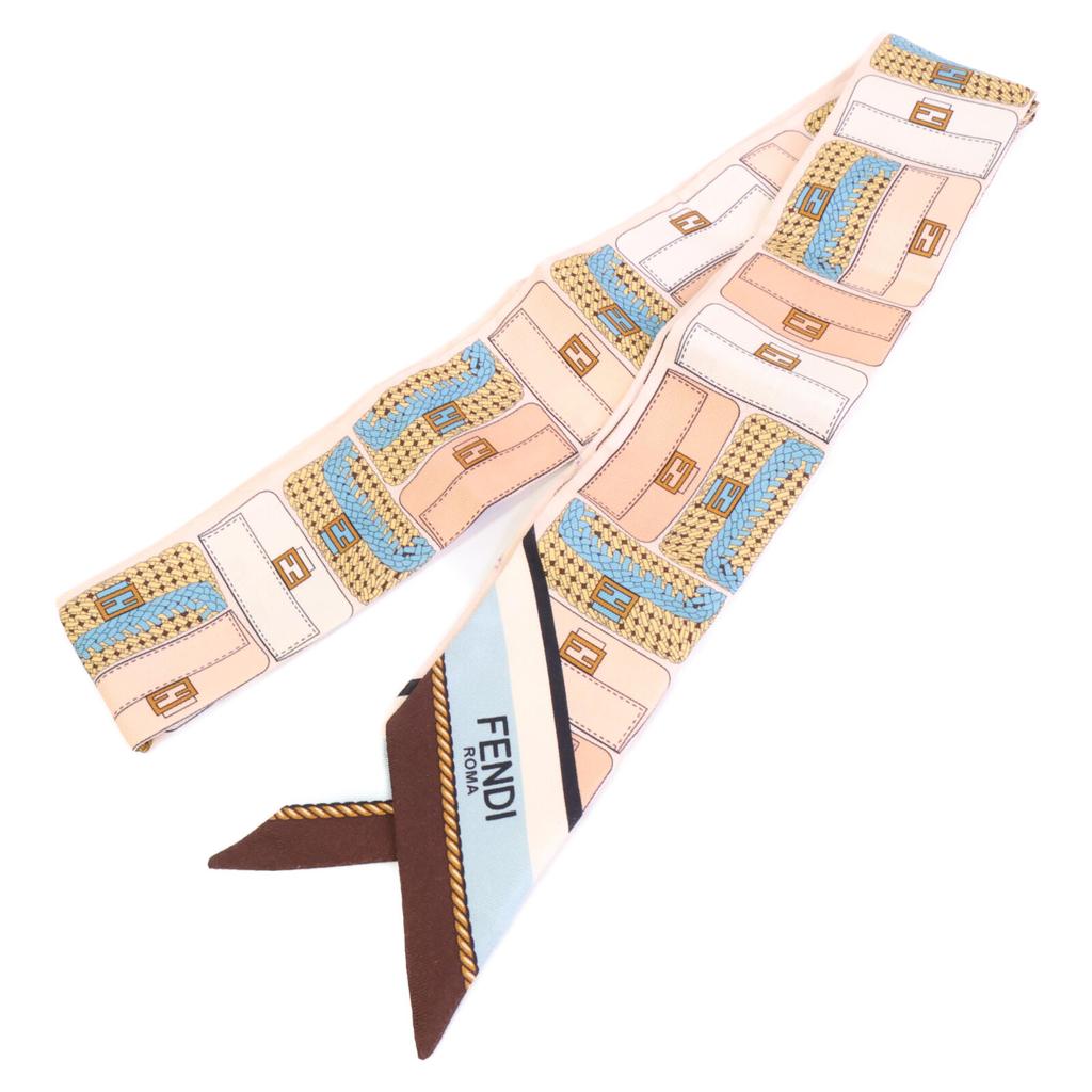 Fendi [Excellent Condition] FXT011ADFNF0TY2 Wrappy Silk Bandeau Scarf Light blueUsed