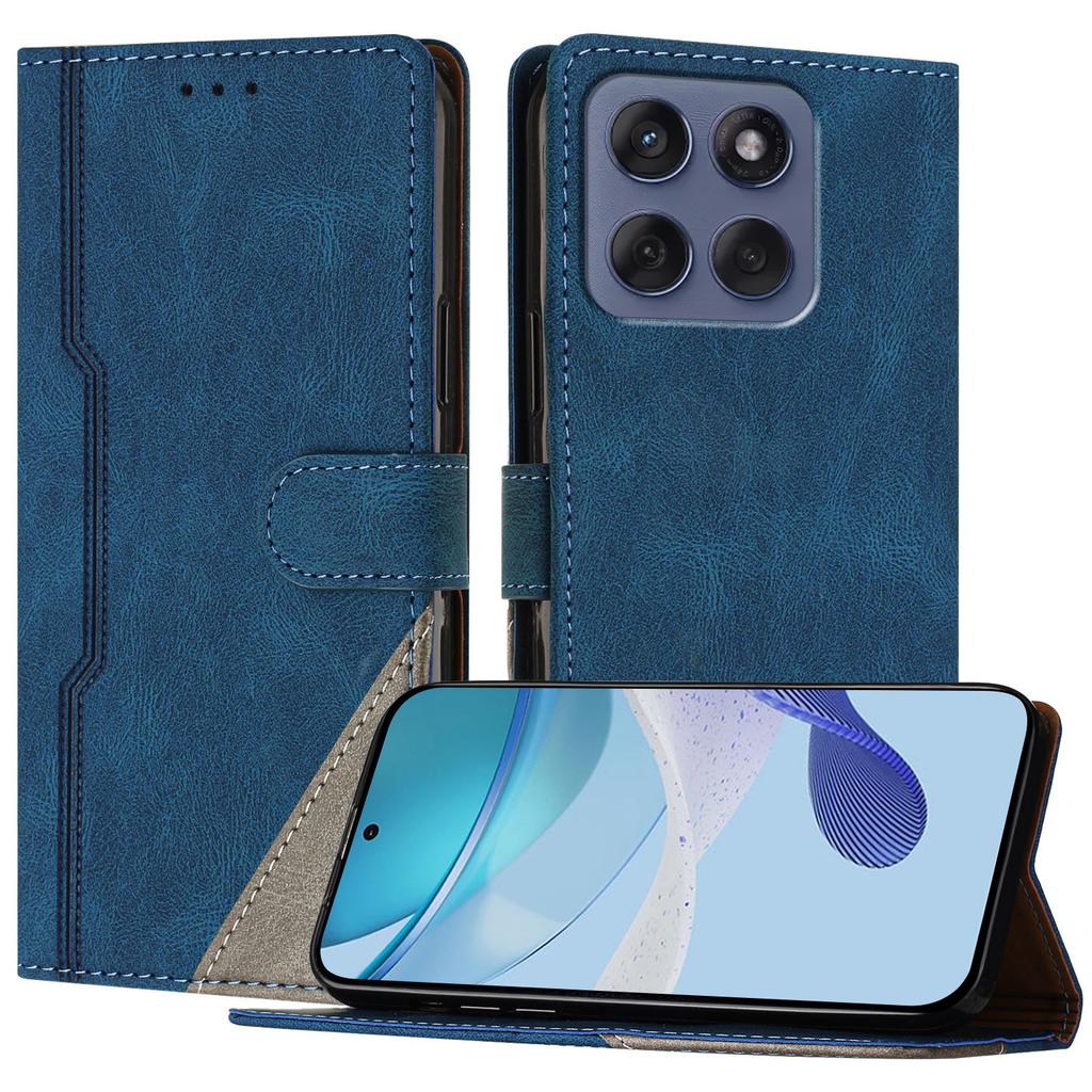 For Motorola Edge 60S Pro/Motorola Edge 60 Pro 5G Leather Case Triangle Patchwork Wallet Stand Shockproof Phone Cover