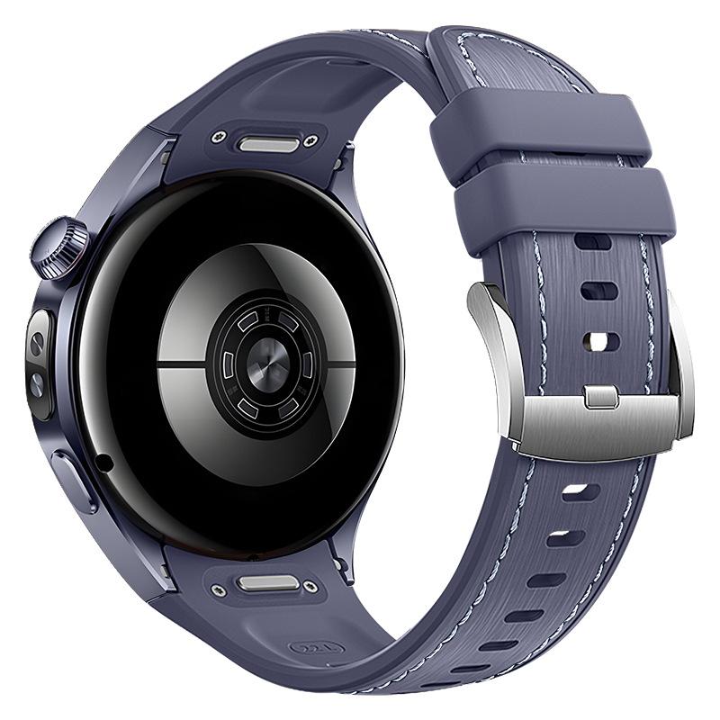 Комбинированный ремешок из кожи и силикона для Huawei Watch 5 46 мм