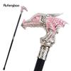 Pink White Luxury Dragon Head Walking Cane Fashion Decorative Walking Stick Gentleman Elegant Cosplay Cane Knob Crosier 94cm