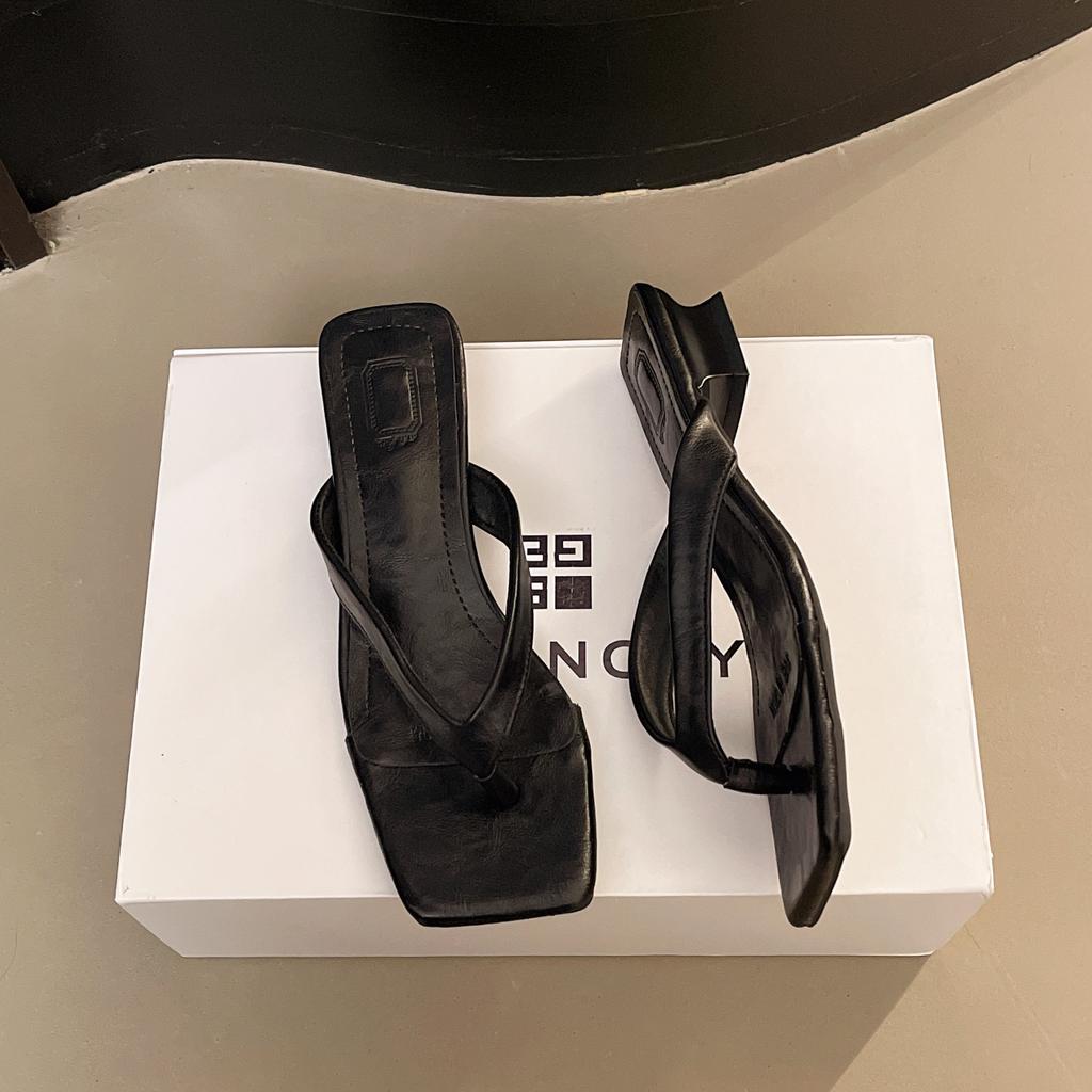 Fashion Summer Women Clip Toe Slippers Comfort Low Heel Slides Shoes Ladies Casual Dress Street Style Sandalis Flip-Flops Slippers