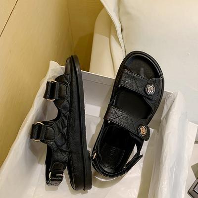 Xiaoxiangfeng сандалии на платформе женские летние новые камелия плоская подошва с липучкой пляжная обувь