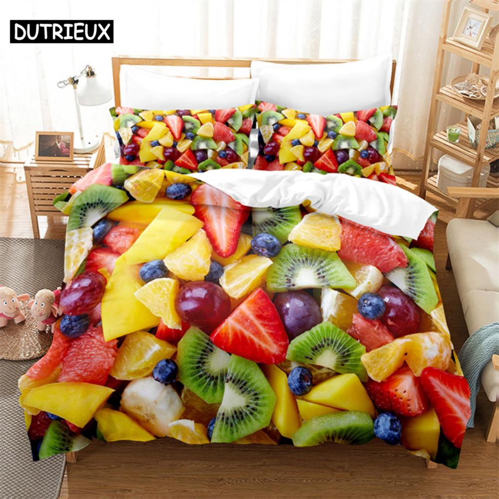 Комплект постельного белья Summer Fruit Queen, комплект постельного белья с цифровой печатью, комплект постельного белья King Size, комплект постельного белья