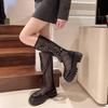 Fashion Mesh boots for women new thin hollow sandals belt buckle thick bottom high knight boots