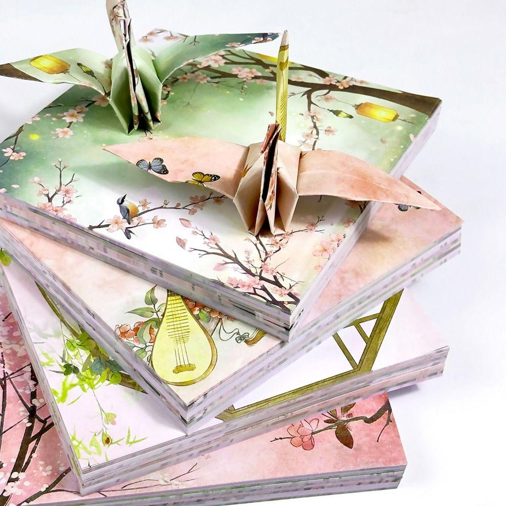 60 Sheets Chinese Style Floral Craft Paper Double-Sided Printed Folding Paper  DIY Scrapbooking