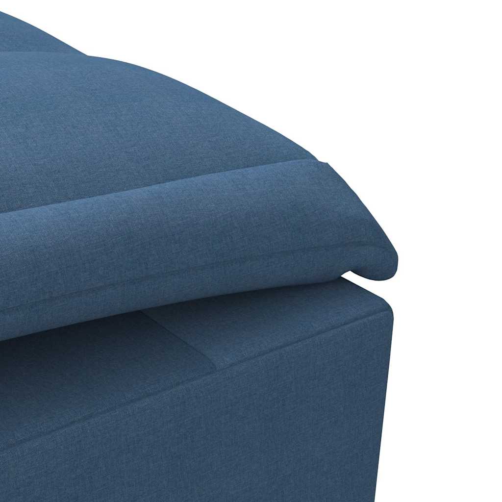Massage Chaise Longue with Neck Roll Blue Fabric